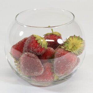 Pier One Imports Sugared Beaded Strawberries in Round Glass Bowl